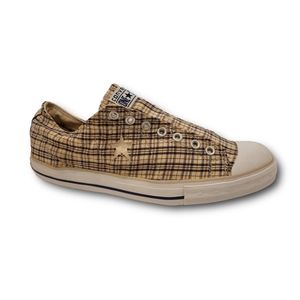 Converse Tan Plaid Slide on